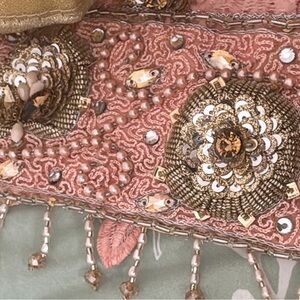 Elegant Pink and Gold Embellished Wedding Dress